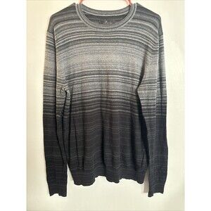Marc Anthony Mens L Crewneck Sweater Black/grey Blend Merino W/cashmere